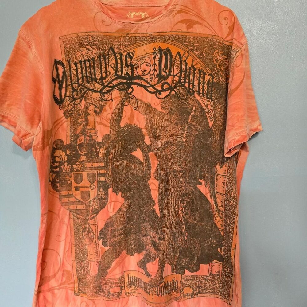Modern Culture Men's Y2K Graphic Tee Orange L *read